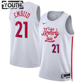 Dres Philadelphia 76ers Joel Embiid 21 Nike 2022-23 City Edition Bijela Swingman - Dječji